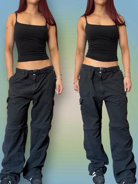 Other - Black Cargo Wide-Leg Pants/Shorts